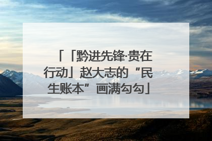 「黔进先锋·贵在行动」赵大志的“民生账本”画满勾勾