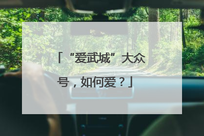 “爱武城”大众号，如何爱？