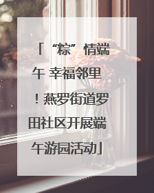 “粽”情端午 幸福邻里！燕罗街道罗田社区开展端午游园活动