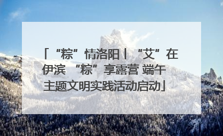 “粽”情洛阳丨“艾”在伊滨 “粽”享露营 端午主题文明实践活动启动