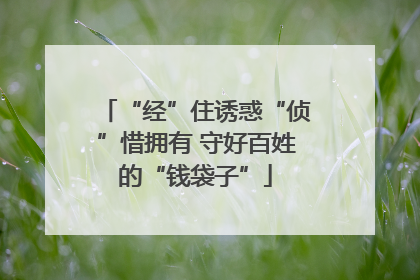“经”住诱惑“侦”惜拥有 守好百姓的“钱袋子”