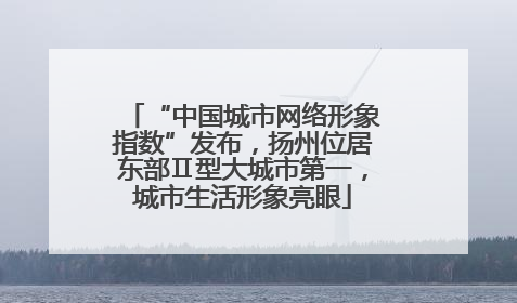 “中国城市网络形象指数”发布，扬州位居东部Ⅱ型大城市第一，城市生活形象亮眼
