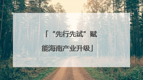 “先行先试”赋能海南产业升级