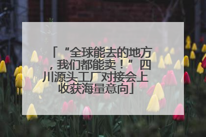 “全球能去的地方，我们都能卖！”四川源头工厂对接会上收获海量意向