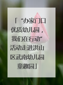 “办家门口优质幼儿园，我们在行动”活动走进洪山区武南幼儿园童趣园