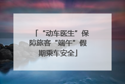 “动车医生”保障旅客“端午”假期乘车安全