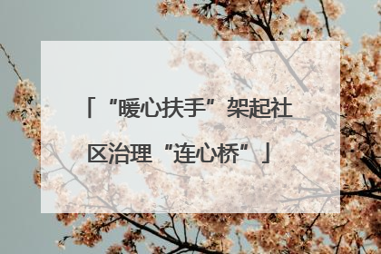 “暖心扶手”架起社区治理“连心桥”