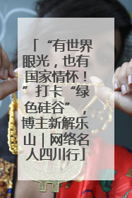 “有世界眼光，也有国家情怀！”打卡“绿色硅谷”，博主新解乐山｜网络名人四川行