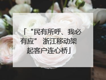 “民有所呼、我必有应” 浙江移动架起客户连心桥