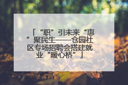 “职”引未来“惠”聚民生——仓园社区专场招聘会搭建就业“暖心桥”