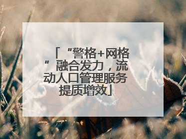“警格+网格”融合发力，流动人口管理服务提质增效