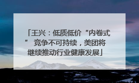 王兴：低质低价“内卷式” 竞争不可持续，美团将继续推动行业健康发展