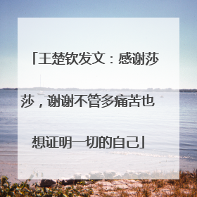 王楚钦发文：感谢莎莎，谢谢不管多痛苦也想证明一切的自己