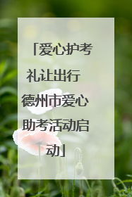爱心护考礼让出行 德州市爱心助考活动启动