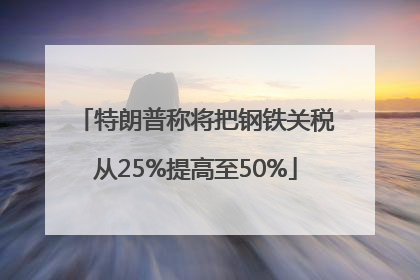 特朗普称将把钢铁关税从25%提高至50%