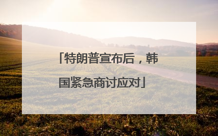 特朗普宣布后，韩国紧急商讨应对