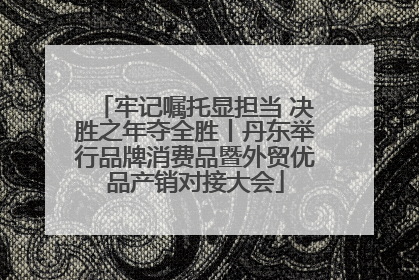 牢记嘱托显担当 决胜之年夺全胜丨丹东举行品牌消费品暨外贸优品产销对接大会