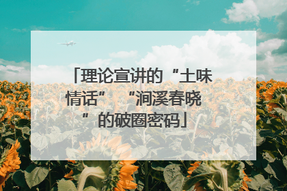 理论宣讲的“土味情话” “涧溪春晓”的破圈密码