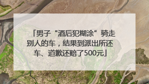 男子“酒后犯糊涂”骑走别人的车，结果到派出所还车、道歉还赔了500元