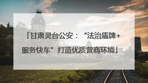 甘肃灵台公安：“法治盾牌+服务快车”打造优质营商环境