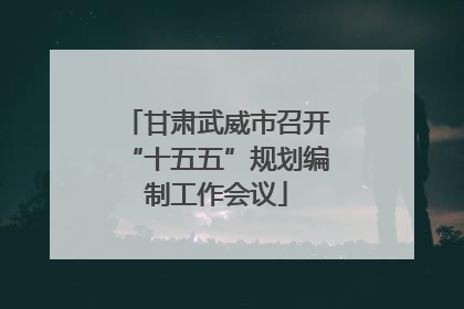 甘肃武威市召开“十五五”规划编制工作会议