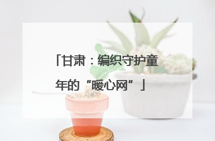 甘肃：编织守护童年的“暖心网”