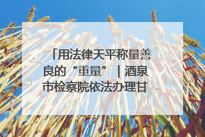 用法律天平称量善良的“重量”｜酒泉市检察院依法办理甘肃首例社区矫正对象见义勇为减刑案