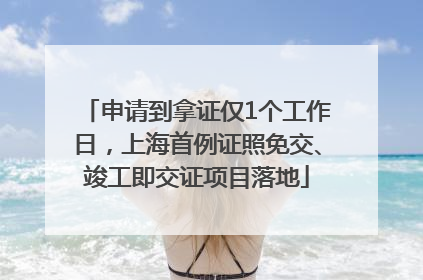 申请到拿证仅1个工作日，上海首例证照免交、竣工即交证项目落地