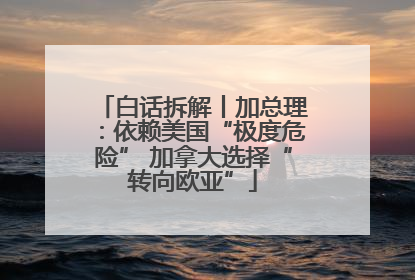 白话拆解丨加总理：依赖美国“极度危险” 加拿大选择“转向欧亚”