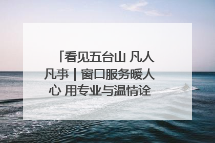 看见五台山 凡人凡事｜窗口服务暖人心 用专业与温情诠释责任担当