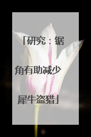 研究：锯角有助减少犀牛盗猎