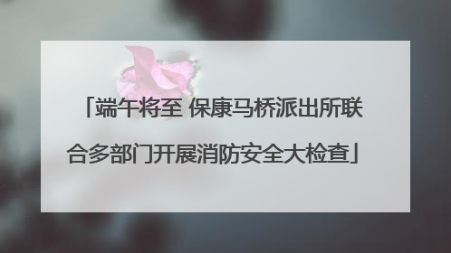 端午将至 保康马桥派出所联合多部门开展消防安全大检查