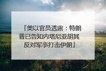 美以官员透露：特朗普已告知内塔尼亚胡其反对军事打击伊朗