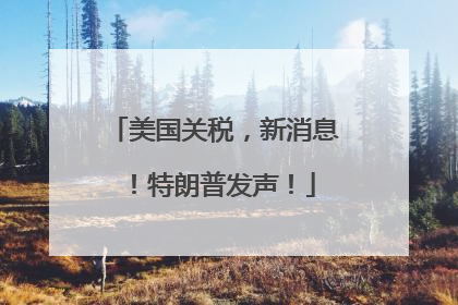 美国关税，新消息！特朗普发声！