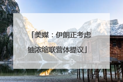 美媒：伊朗正考虑铀浓缩联营体提议