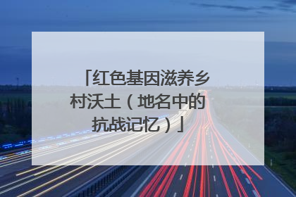 红色基因滋养乡村沃土（地名中的抗战记忆）