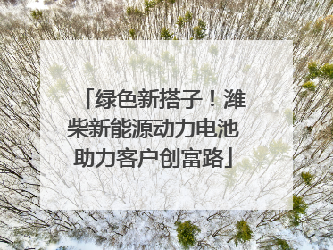 绿色新搭子！潍柴新能源动力电池助力客户创富路