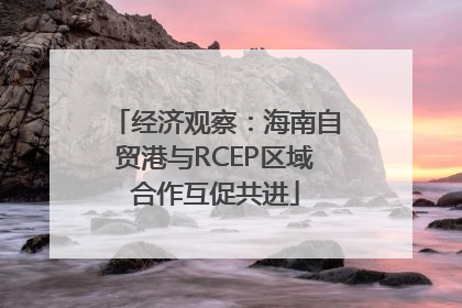 经济观察：海南自贸港与RCEP区域合作互促共进