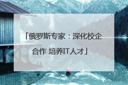 俄罗斯专家：深化校企合作 培养IT人才