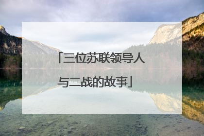 三位苏联领导人与二战的故事