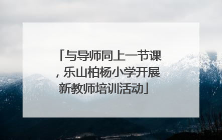 与导师同上一节课，乐山柏杨小学开展新教师培训活动