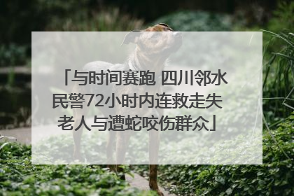 与时间赛跑 四川邻水民警72小时内连救走失老人与遭蛇咬伤群众