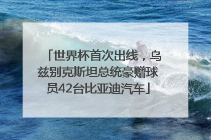 世界杯首次出线，乌兹别克斯坦总统豪赠球员42台比亚迪汽车