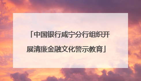 中国银行咸宁分行组织开展清廉金融文化警示教育