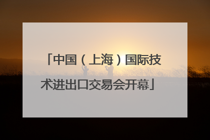 中国（上海）国际技术进出口交易会开幕