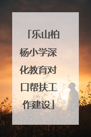 乐山柏杨小学深化教育对口帮扶工作建设