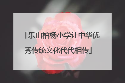乐山柏杨小学让中华优秀传统文化代代相传