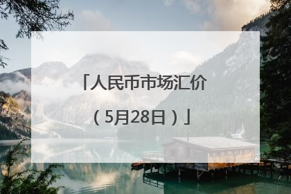 人民币市场汇价（5月28日）
