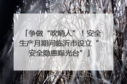 争做“吹哨人”！安全生产月期间临沂市设立“安全隐患曝光台”