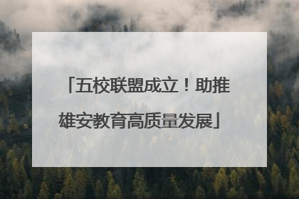 五校联盟成立！助推雄安教育高质量发展